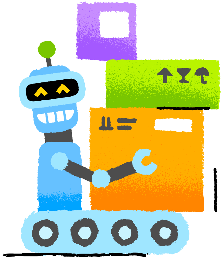 robot a carregar equipamento